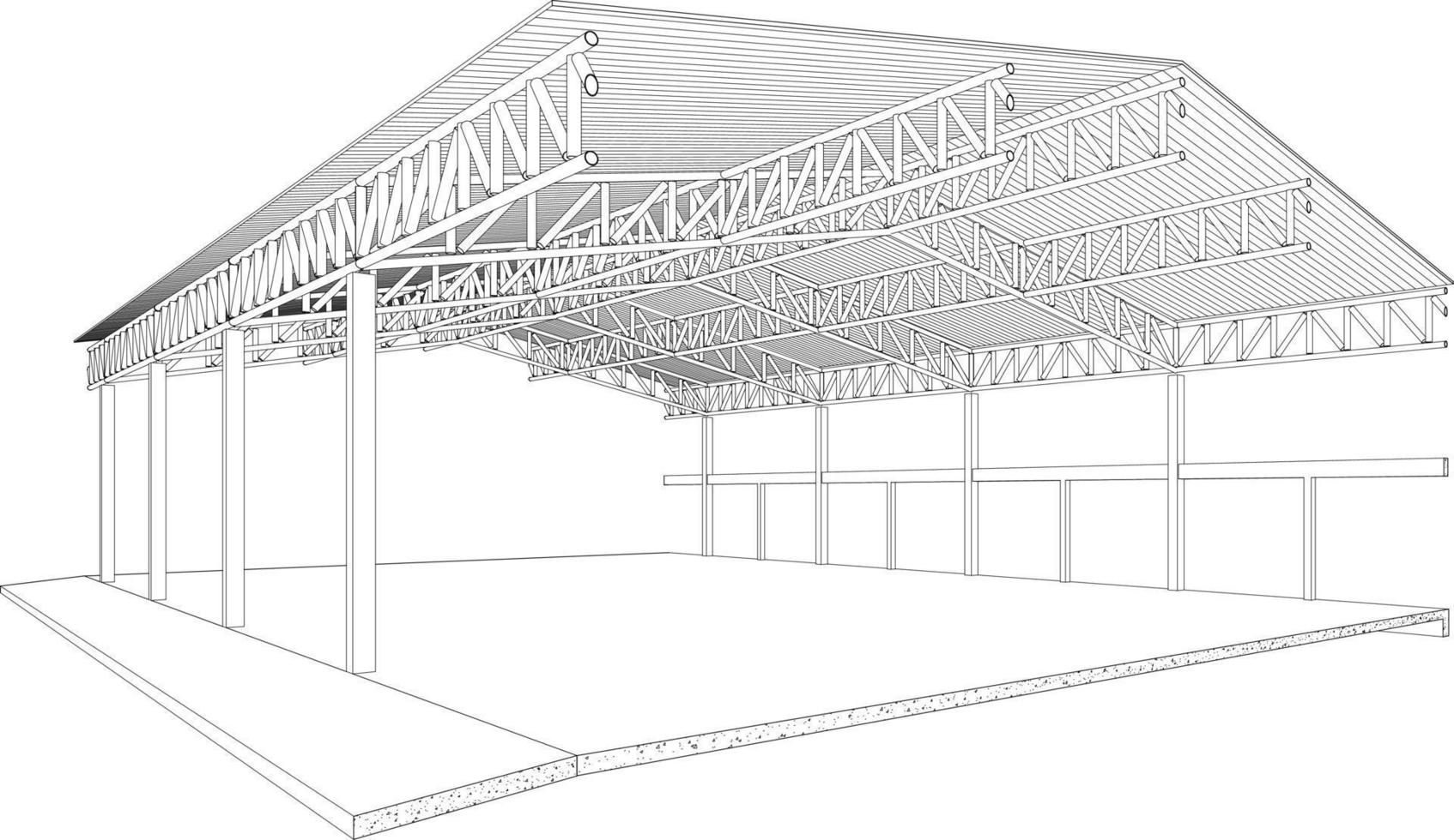 3D illustration of building project vector