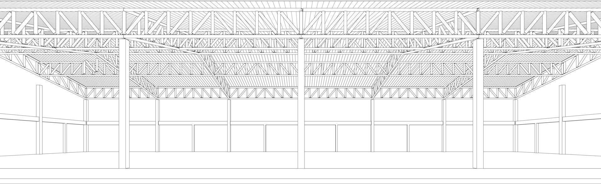 3D illustration of building project vector