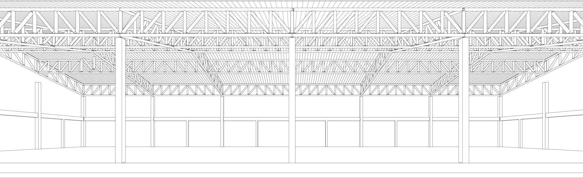 Ilustración 3D del proyecto de construcción vector