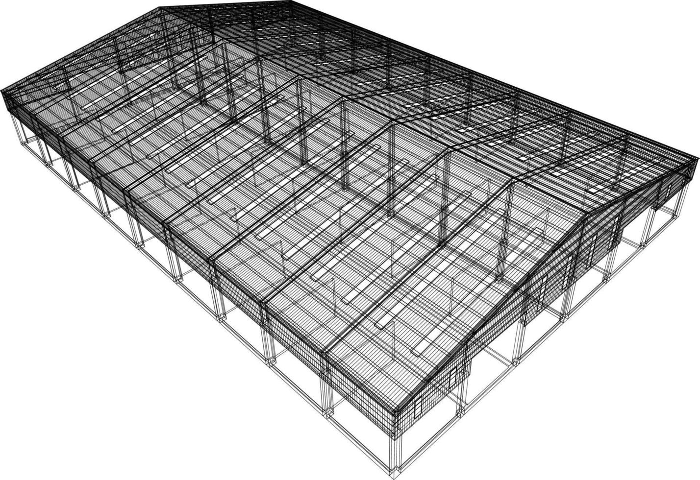 Ilustración 3D del proyecto de construcción vector