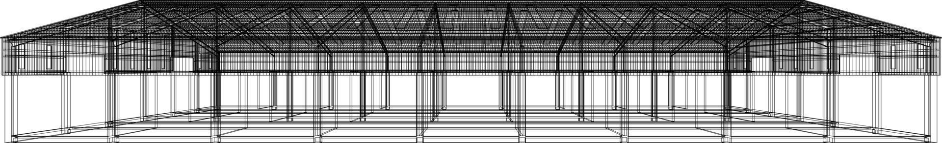 3D illustration of building project vector