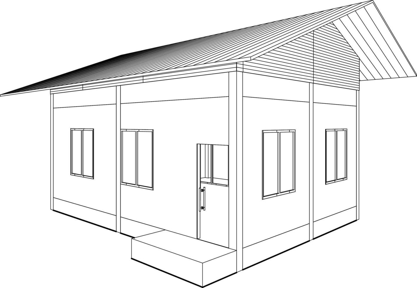 3D illustration of industrial building vector
