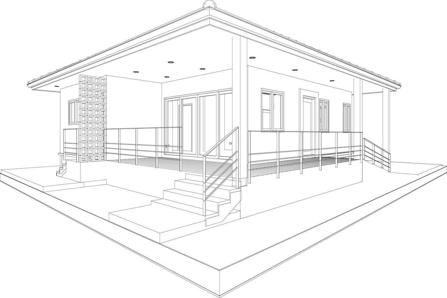 3D illustration of residential project vector