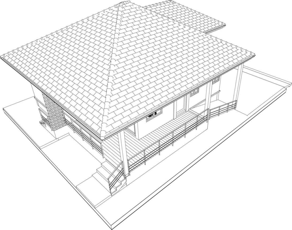 3d ilustración de residencial proyecto vector