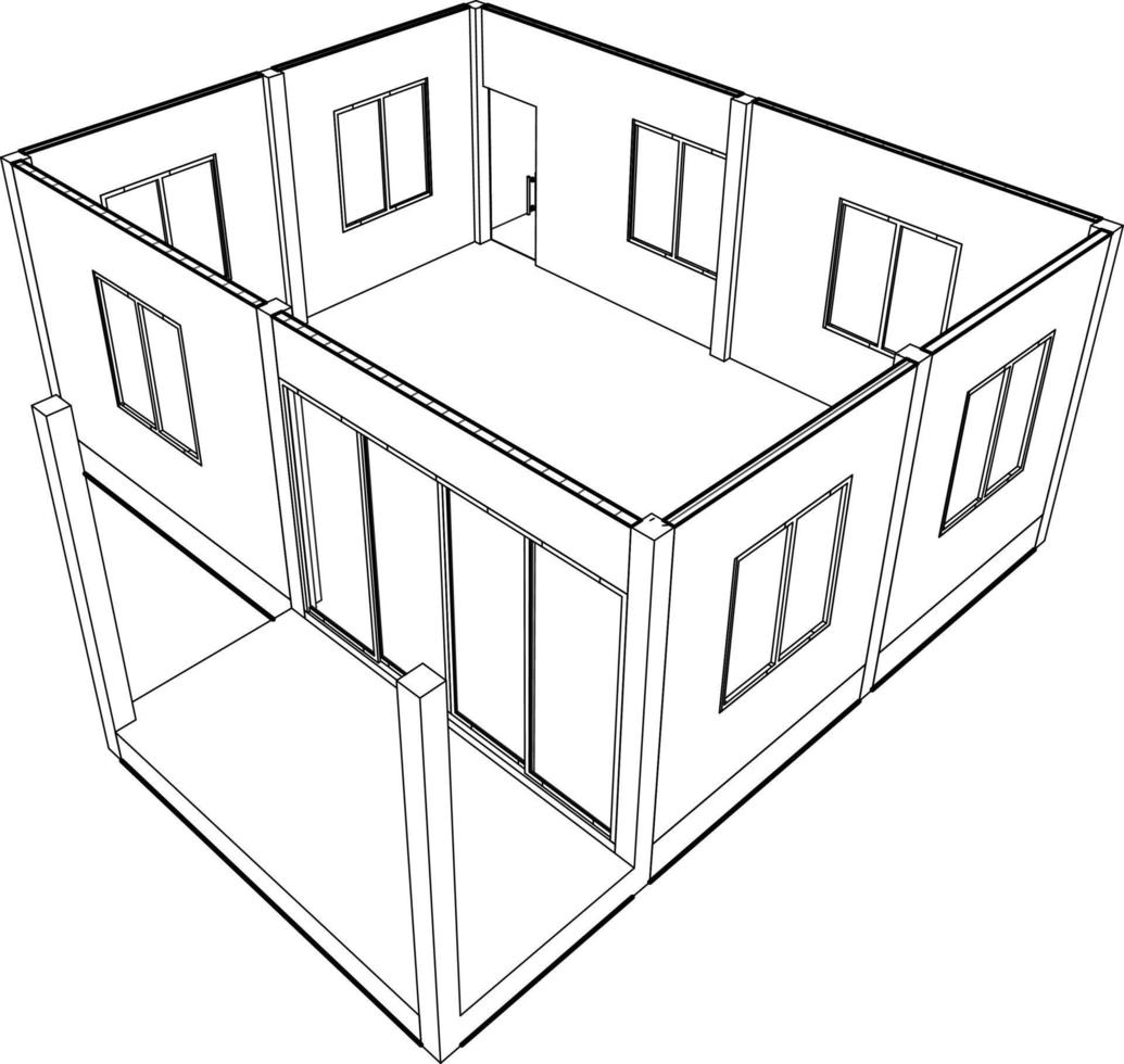 3D illustration of industrial building vector