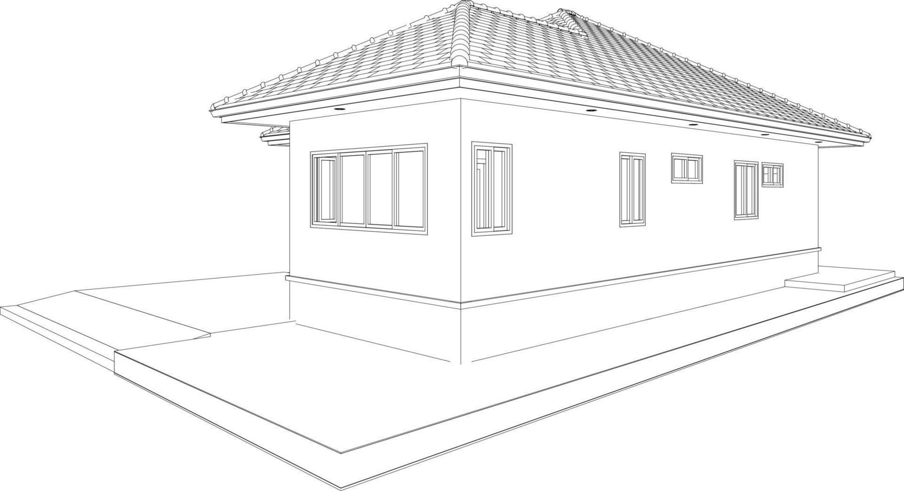 3D illustration of residential project vector