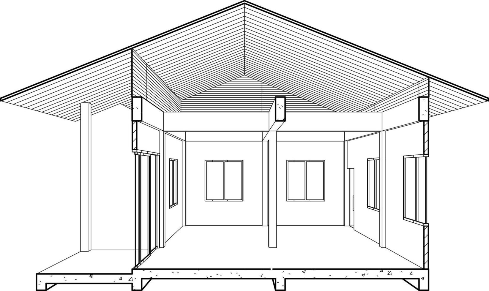 3D illustration of industrial building vector