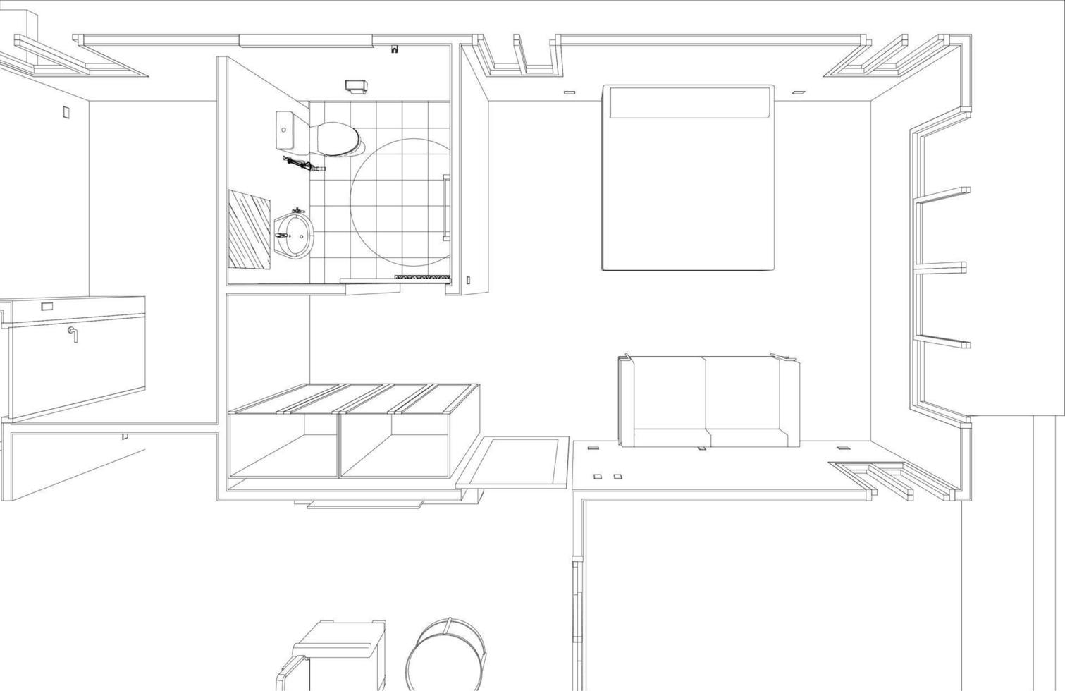 3D illustration of residential project vector