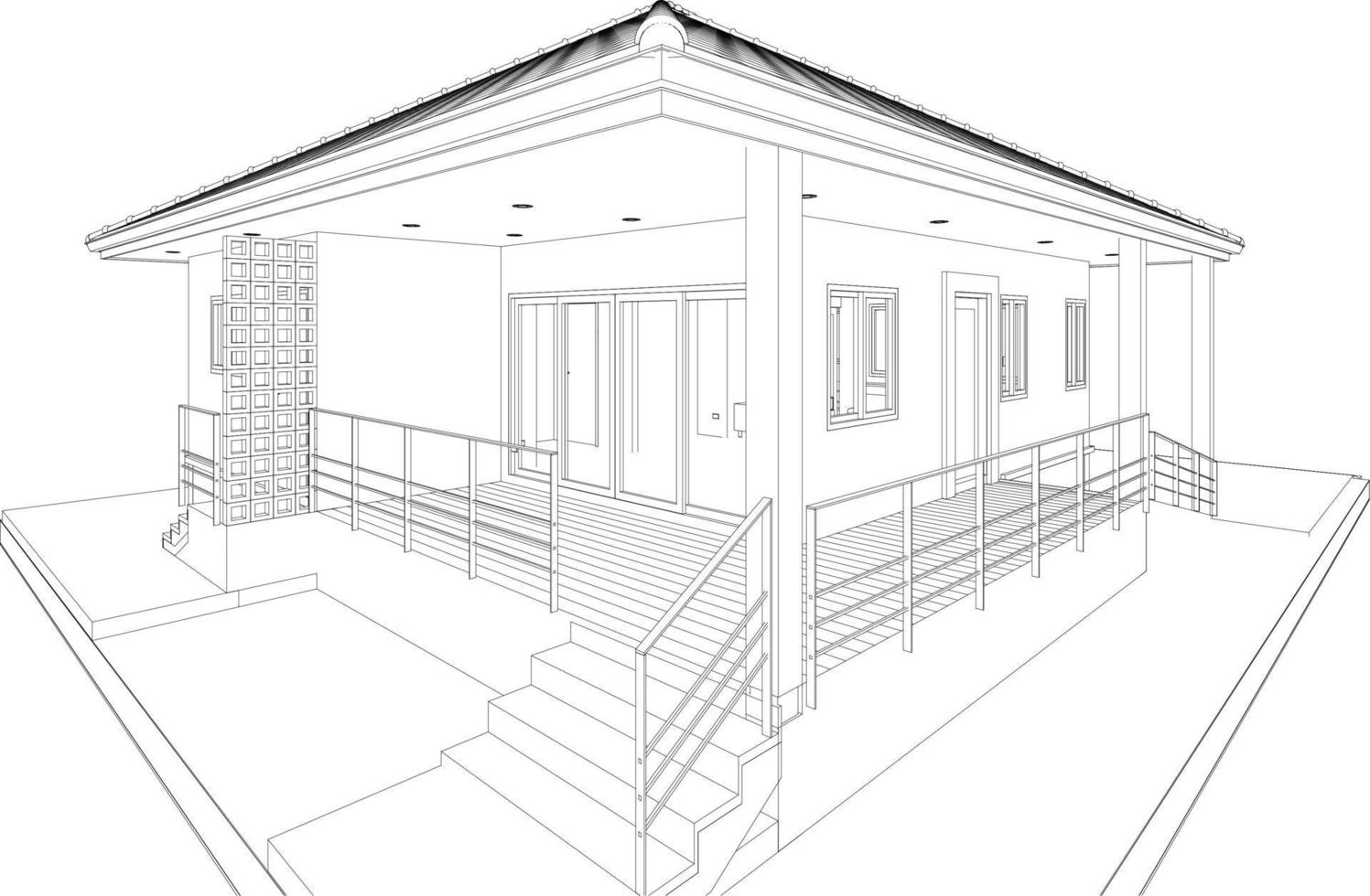 3D illustration of residential project vector