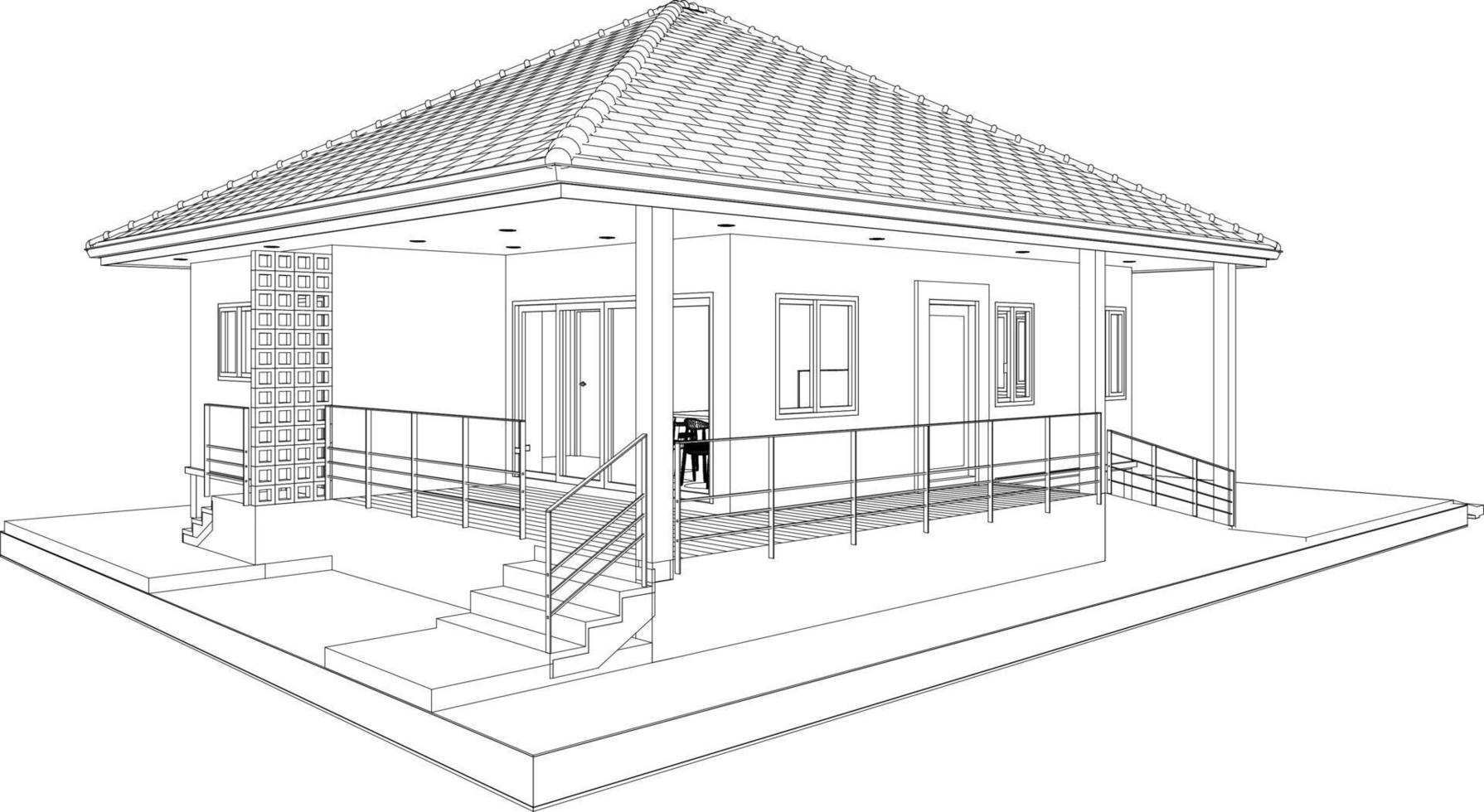 3D illustration of residential project vector