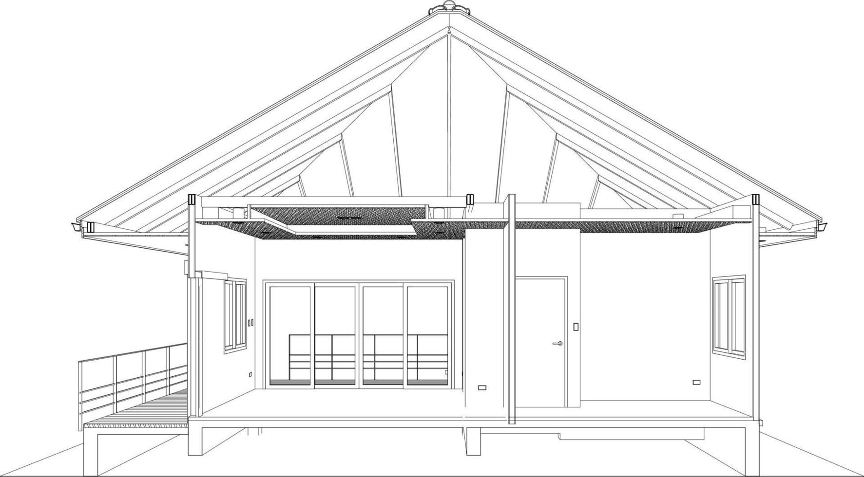 3D illustration of residential project vector