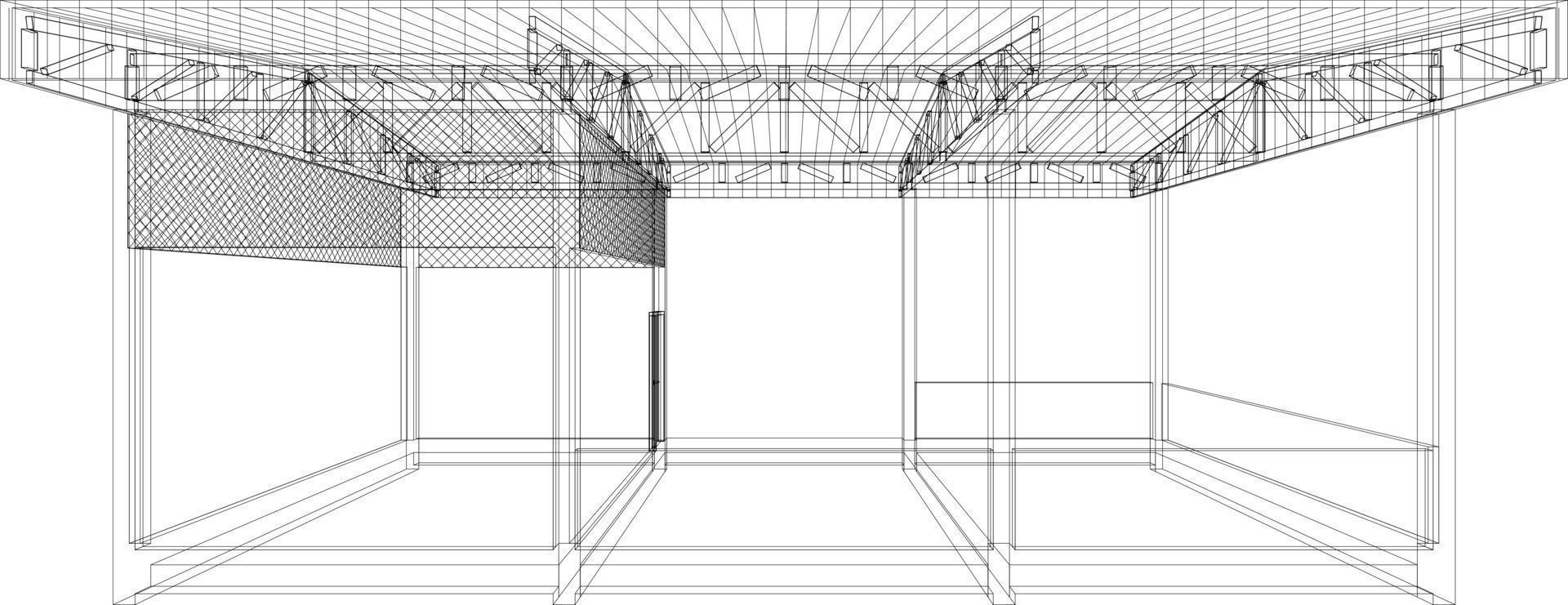 3d ilustración de industrial edificio vector