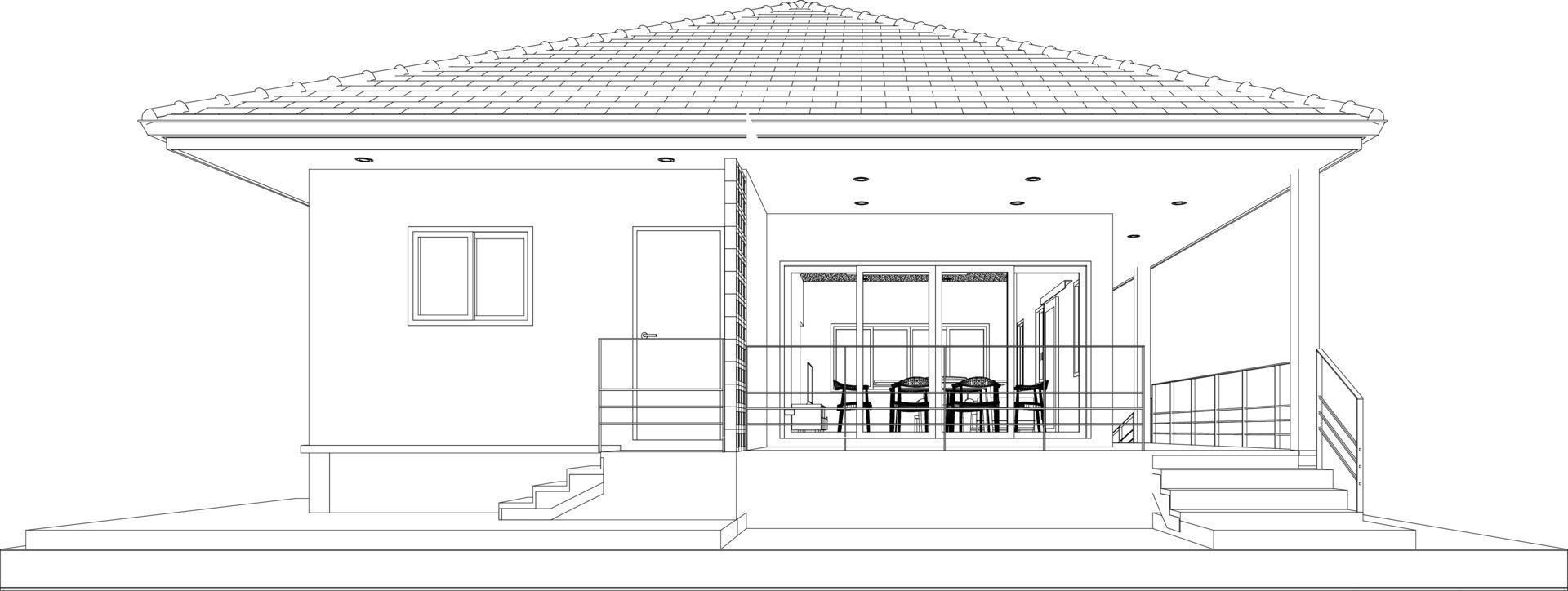 3D illustration of residential project vector
