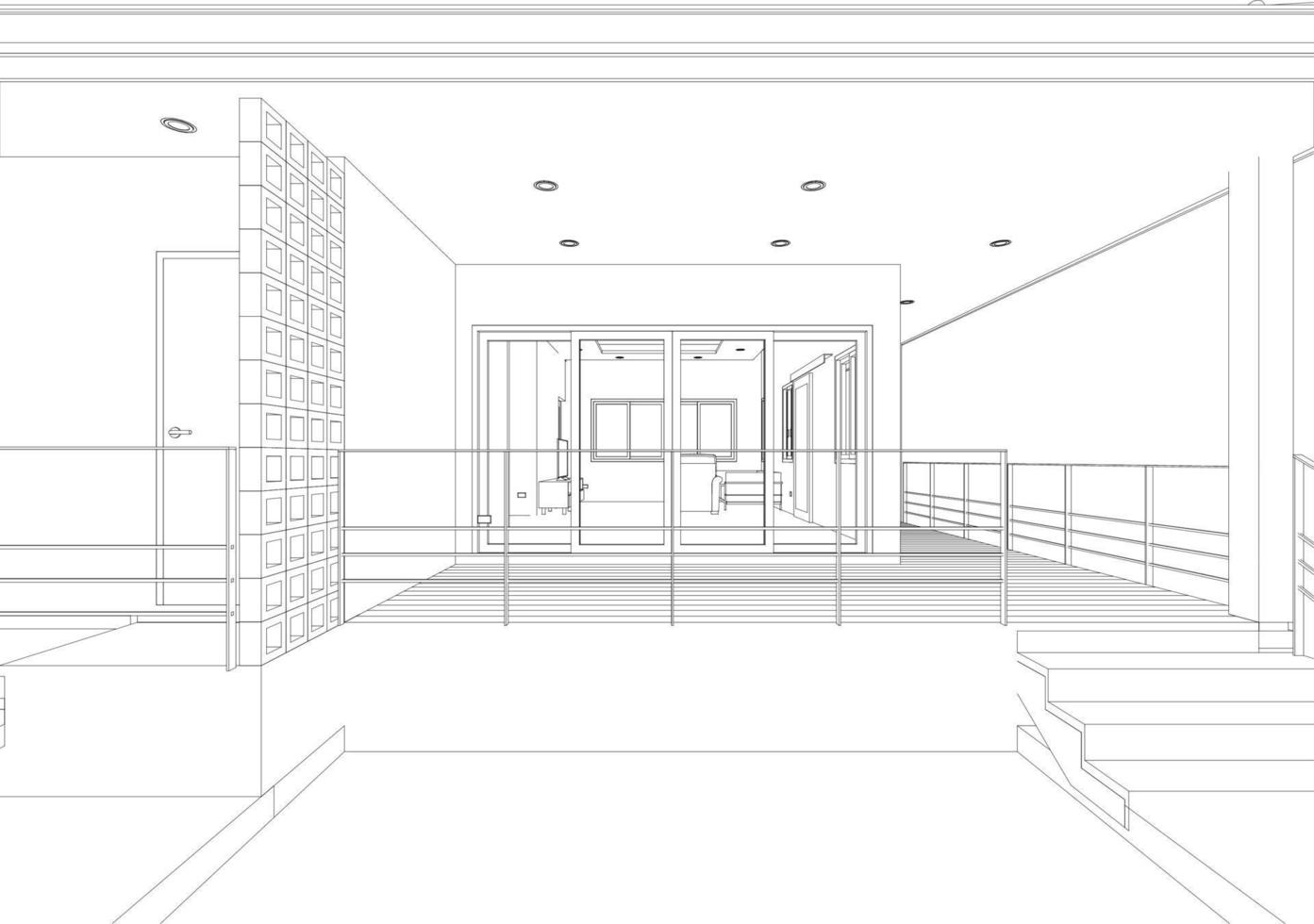 3D illustration of residential project vector