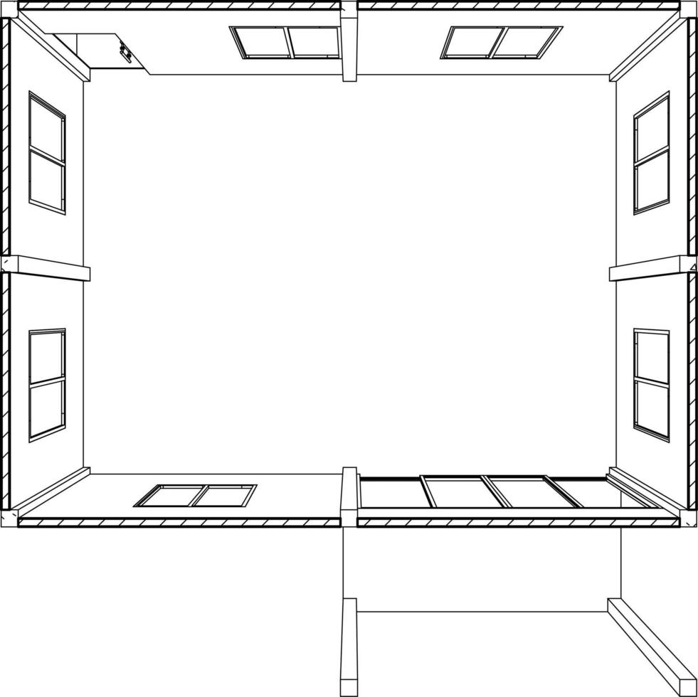 3D illustration of industrial building vector