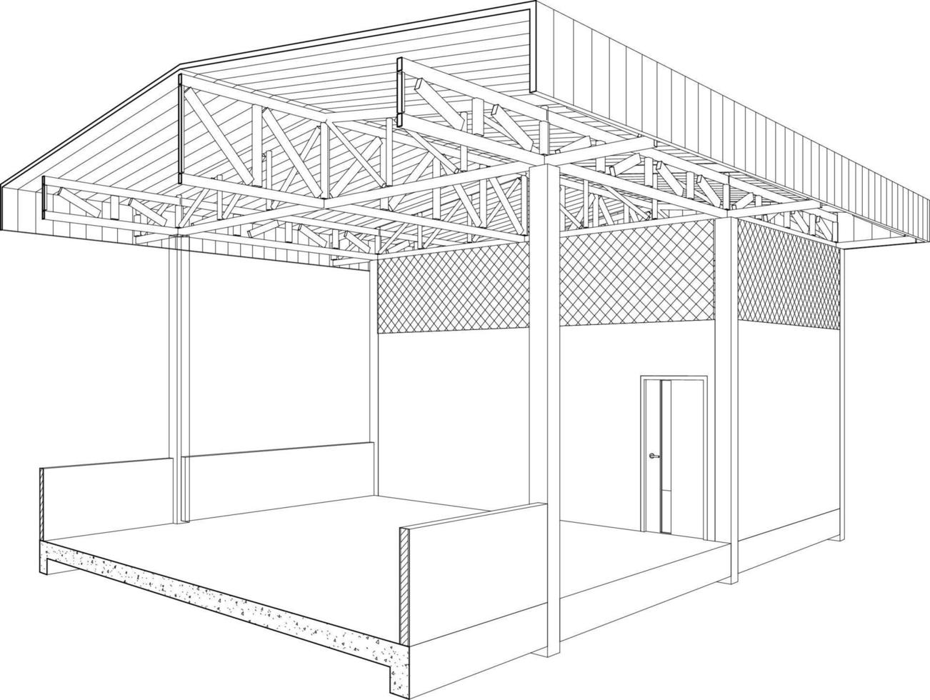 3d ilustración de industrial edificio vector