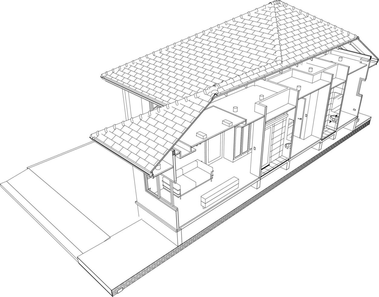 3D illustration of residential project vector