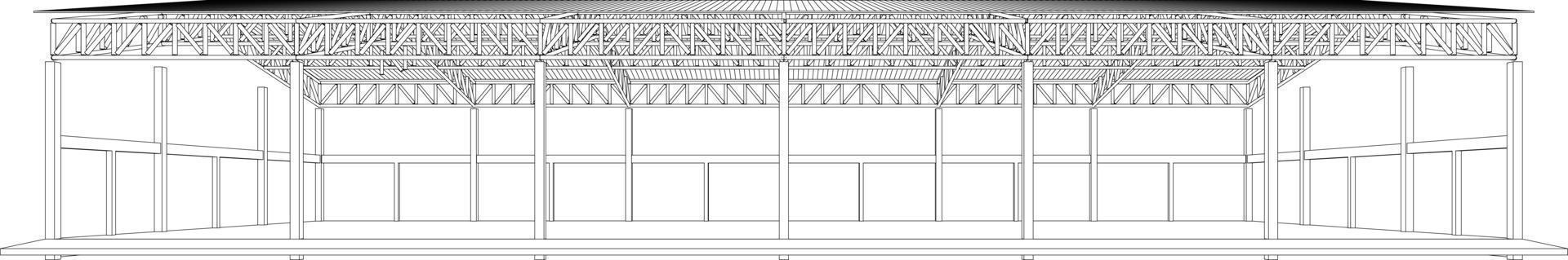 3D illustration of building project vector