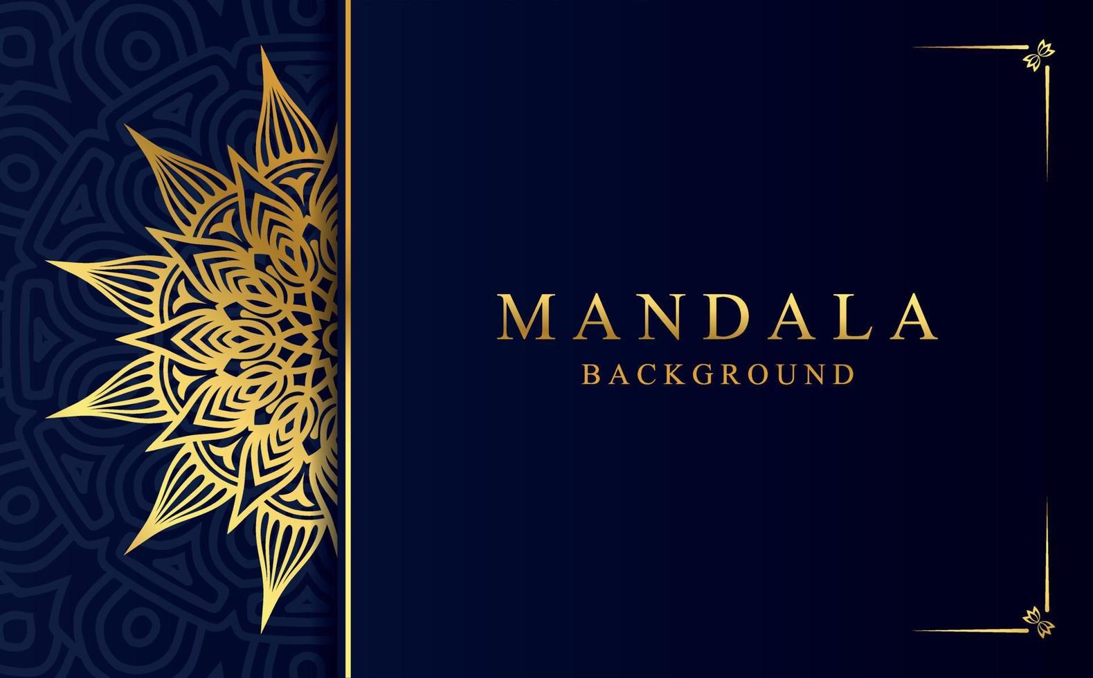 lujo ornamental mandala antecedentes con dorado arabesco modelo en Arábica estilo vector