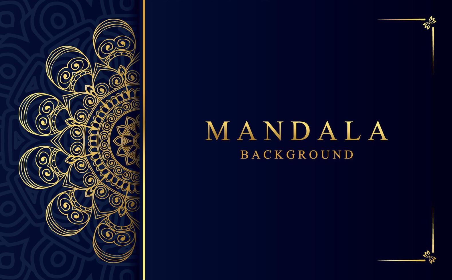 Luxury mandala background in gold color vector