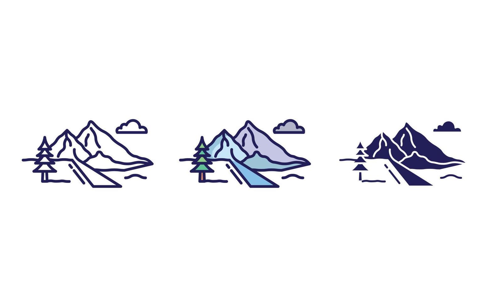 hill landscape vector icon