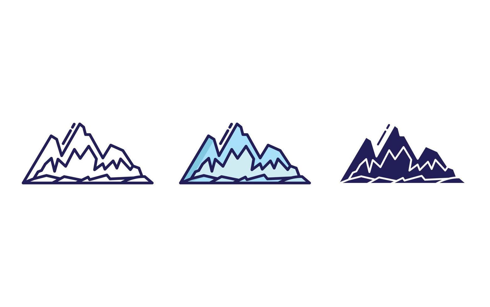 Snowy mountain landscape vector icon