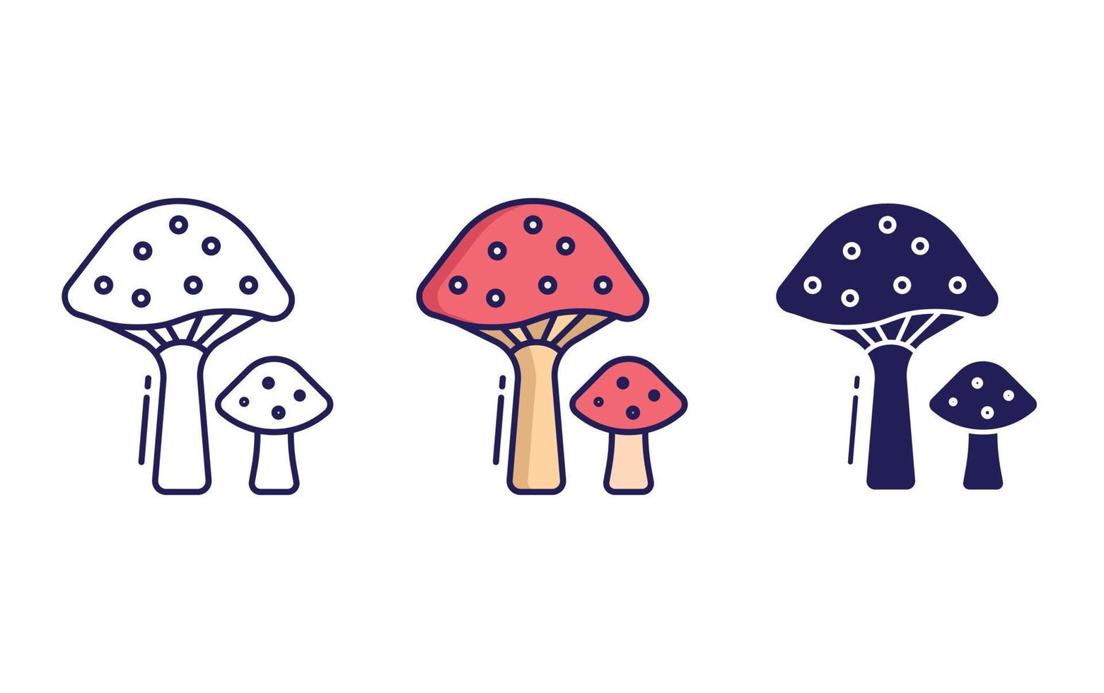 Edible mushroom vector icon