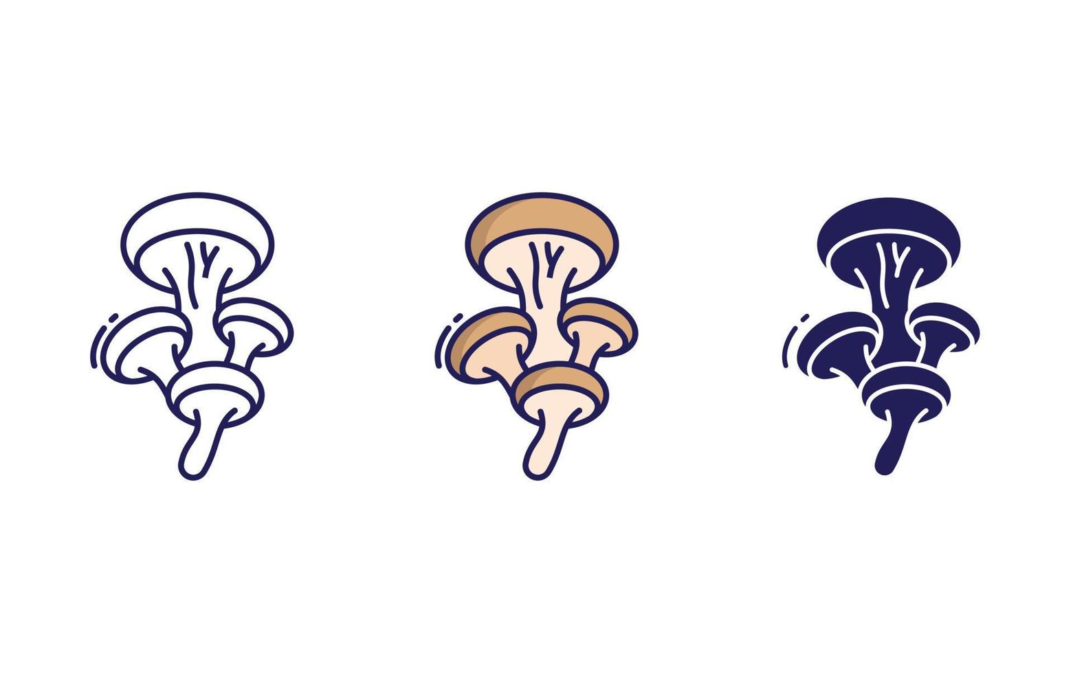 shitake mushroom vector icon