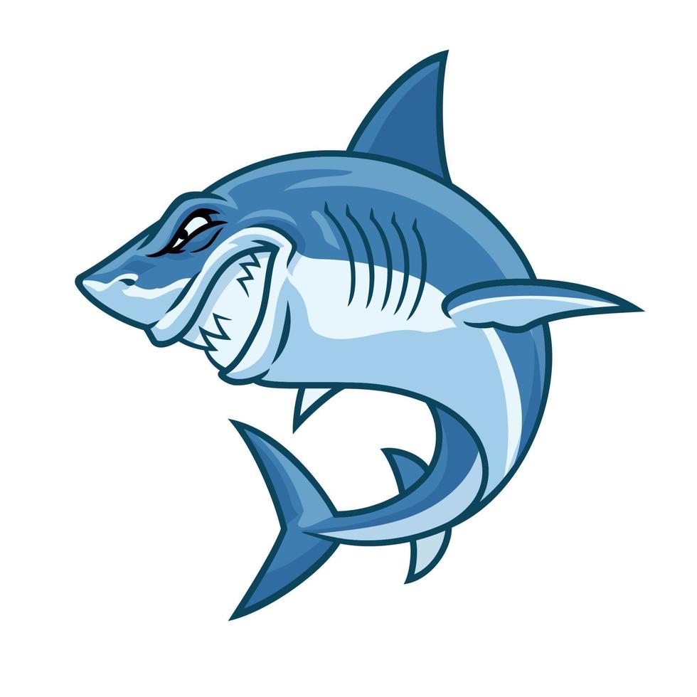 Angry Cartoon Shark Character vector