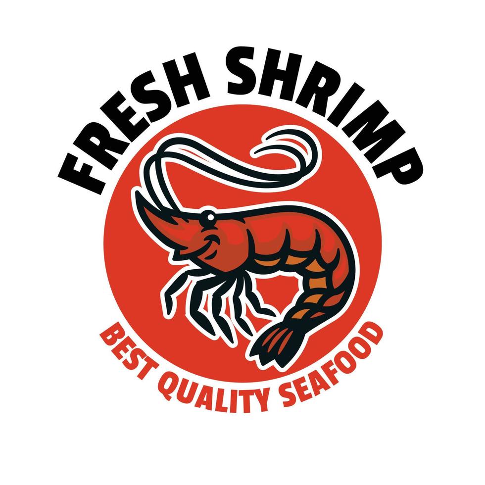 Shrimp Seafood Badge Logo vector
