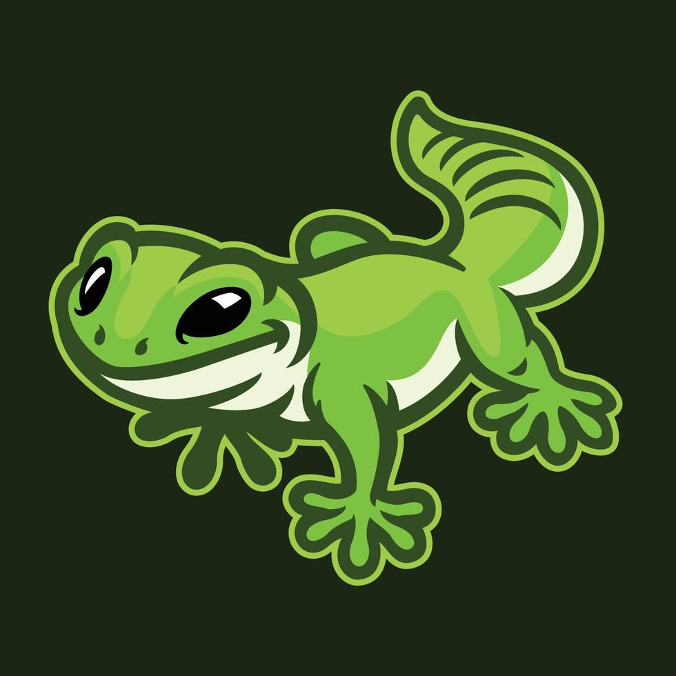 Gecko Logo funny cartoon character vector