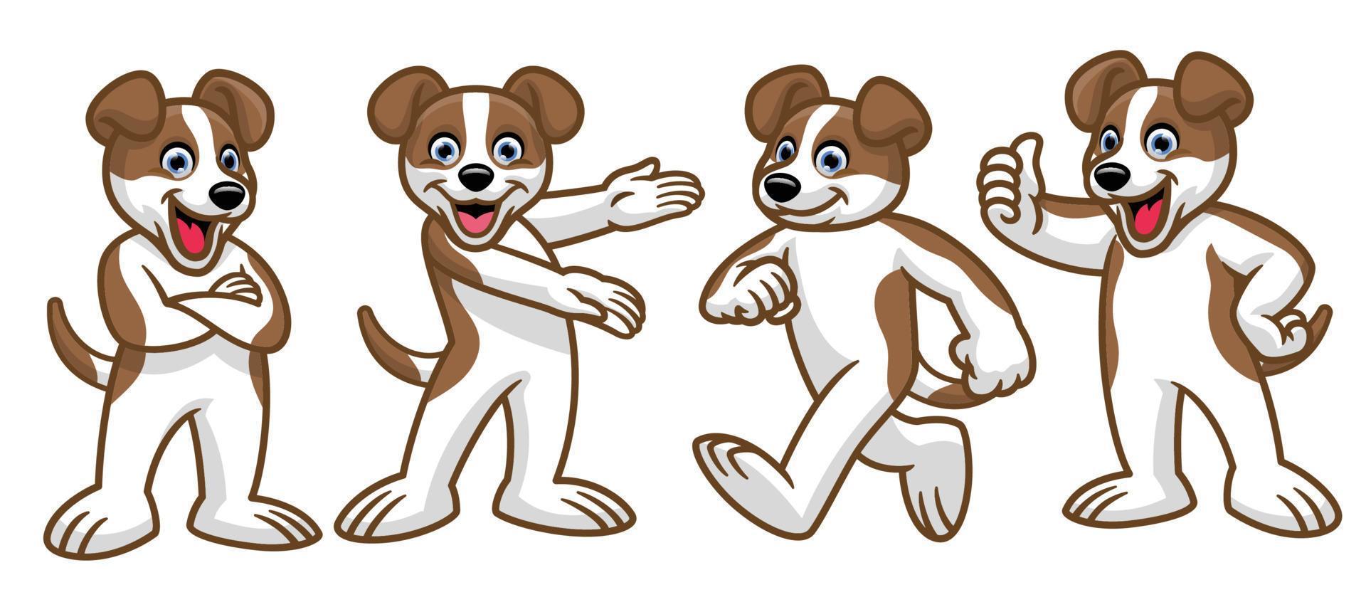 conjunto de dibujos animados linda perro personaje vector