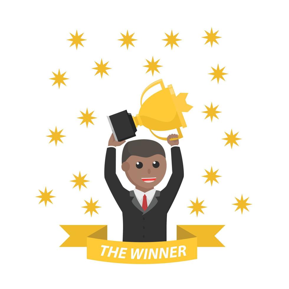male businessman african winners design character on white background vector