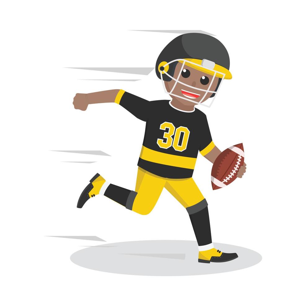 American Football Player holding  The Ball people african design character on white background vector