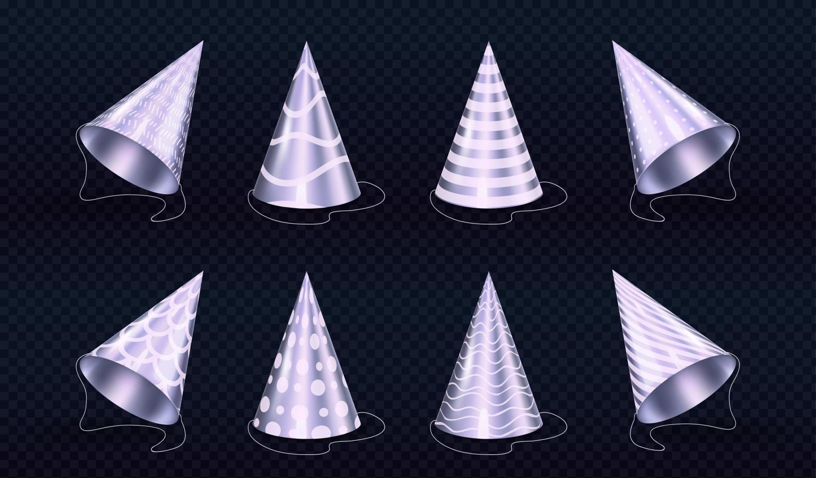 3d birthday celebration party cone hat mockup vector