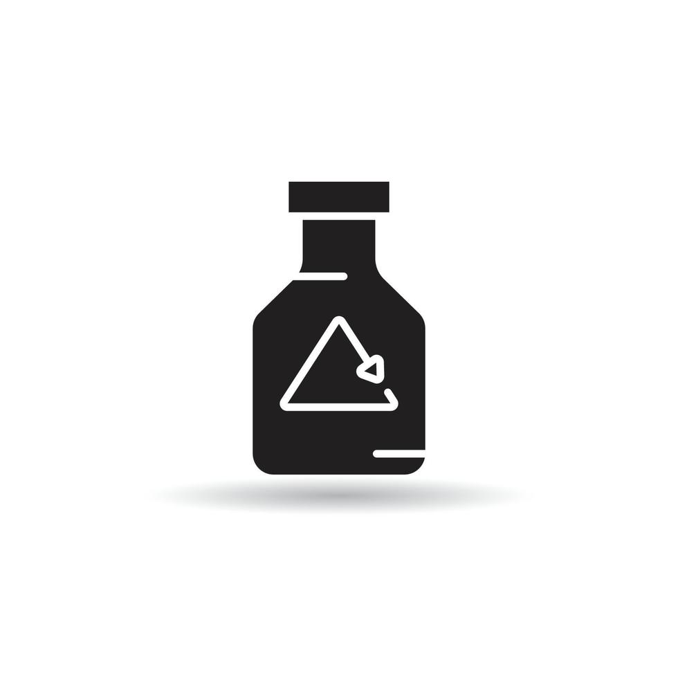 recycle bottle icon vector illustration on white background