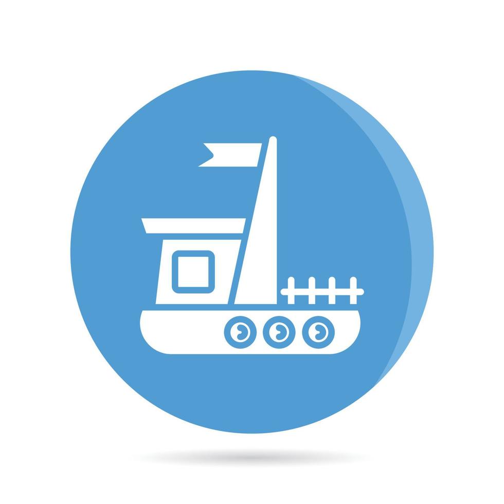 ship and boat in blue circle button vector