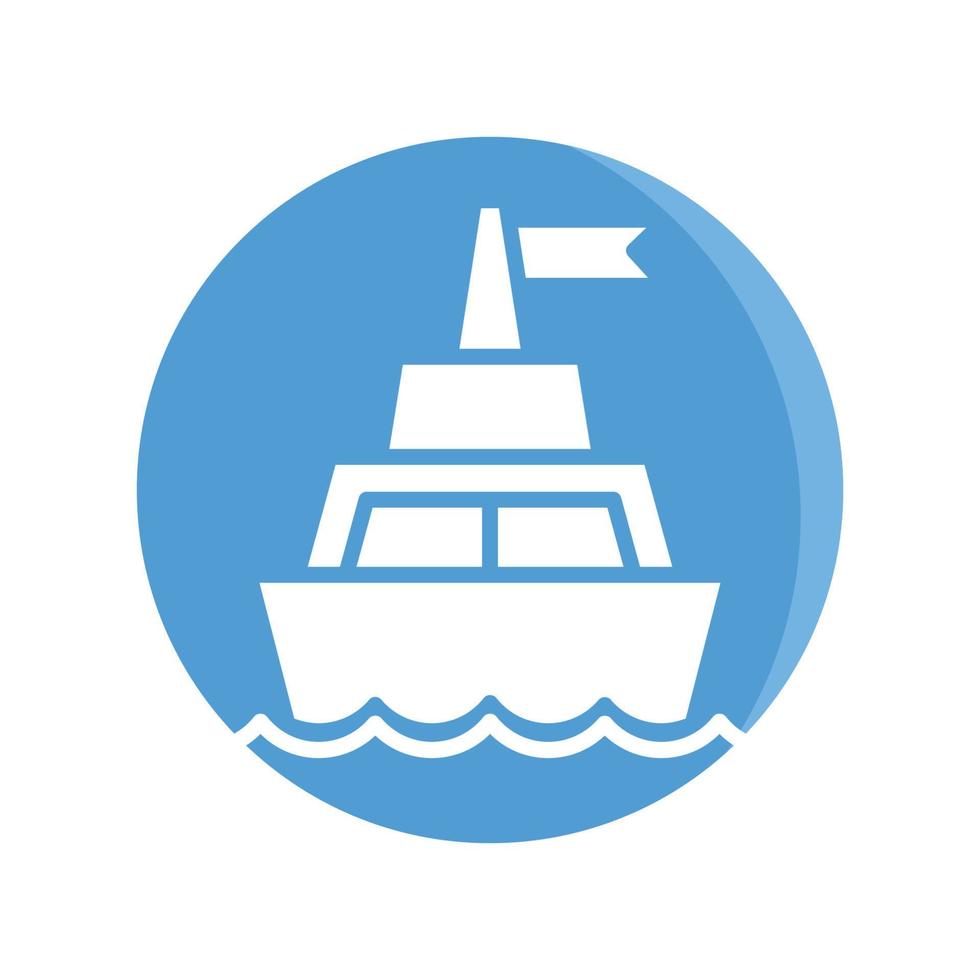 ferry in blue circle button vector