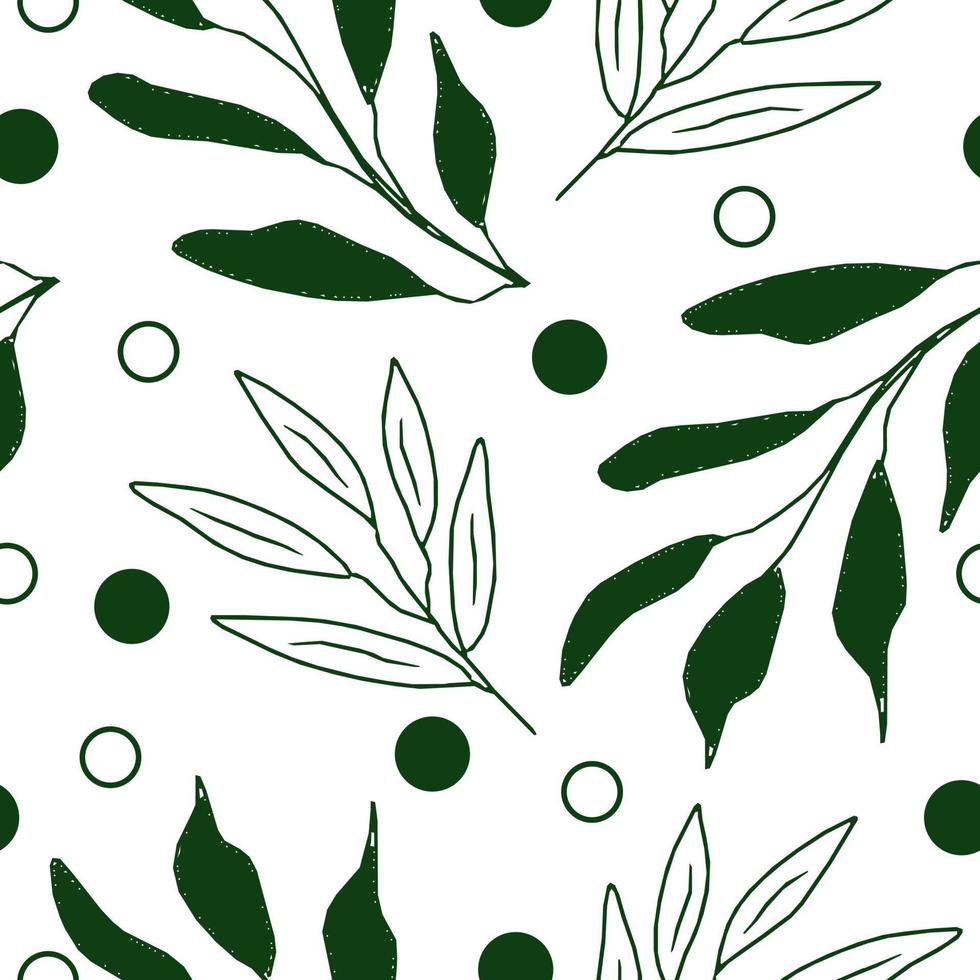 Seamless vector leaves ornamental floral pattern. Background for printing on paper, wallpaper, covers textiles fabrics for decoration