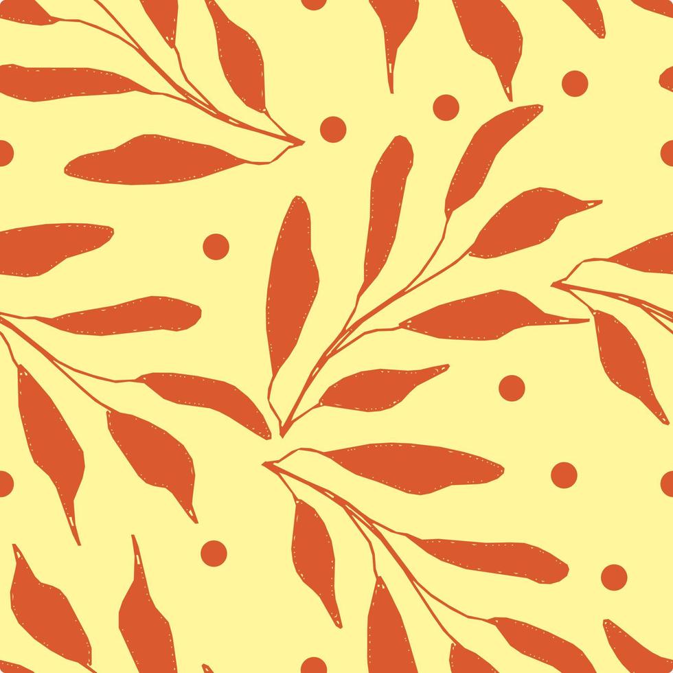 Seamless vector leaves ornamental floral pattern. Background for printing on paper, wallpaper, covers textiles fabrics for decoration
