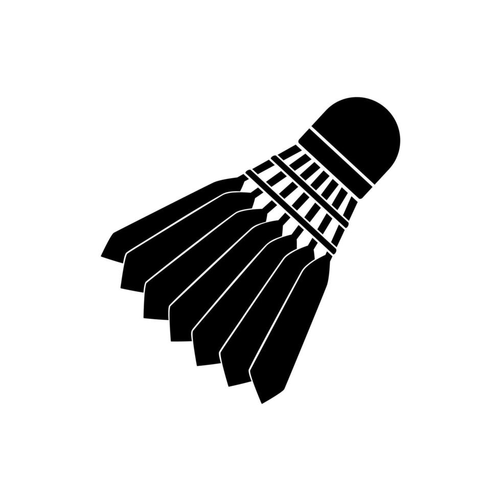 silhouette of a shuttlecock isolated on white background, sport equipment, badminton, flat illustration vector