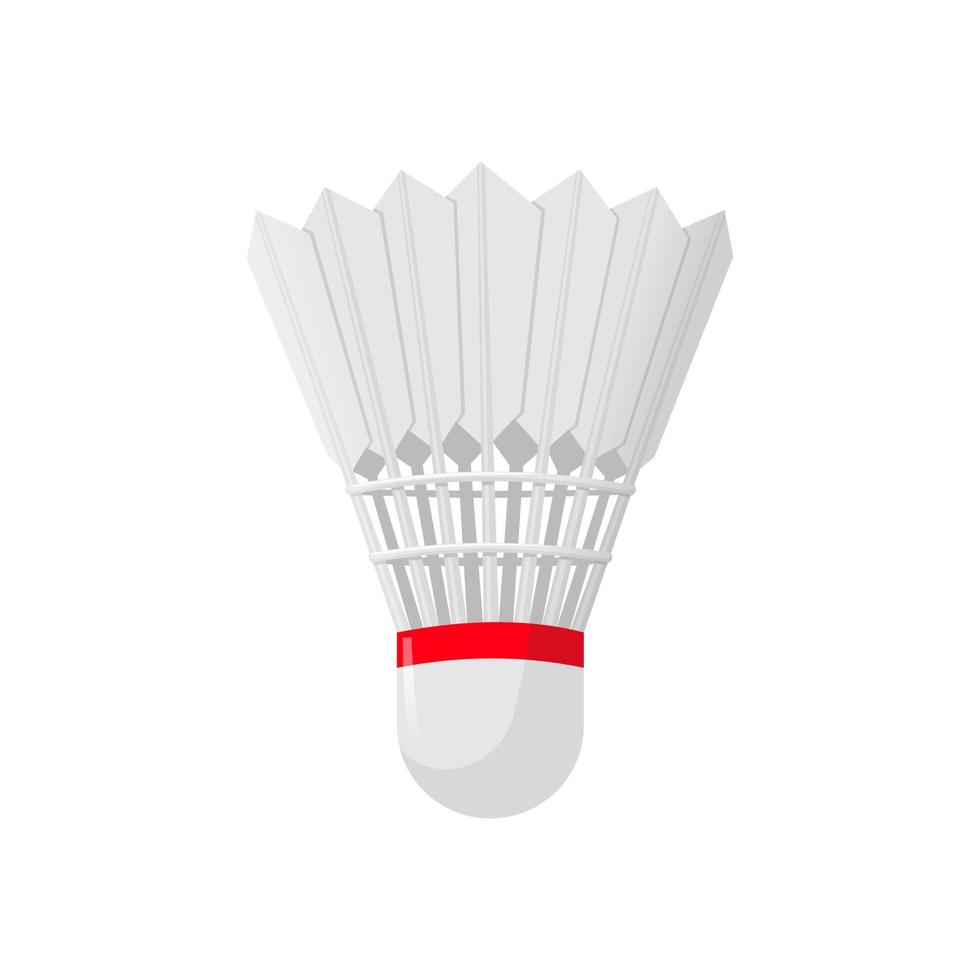 Shuttlecock isolated on white, sport equipment, badminton, vector illustration