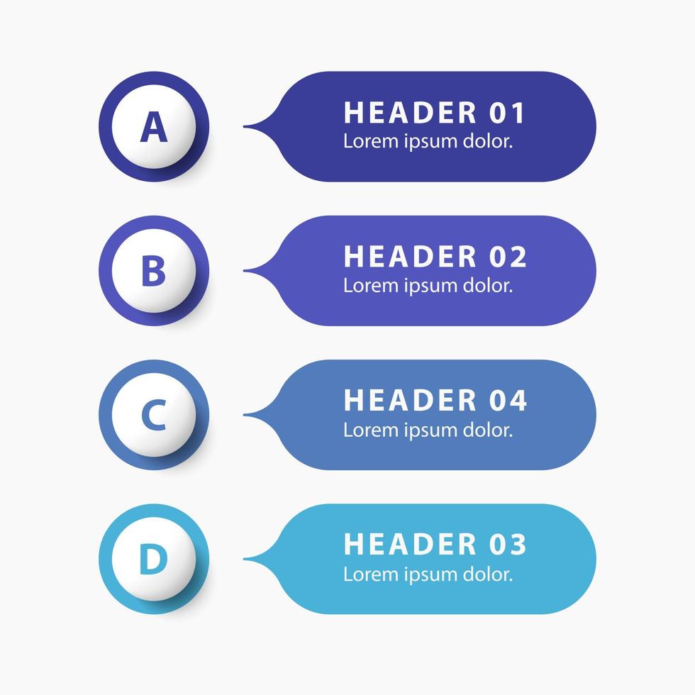 Infographics banners. A vivid illustration of the layout of the labels banner. Colored labels with a set of steps and parameters. A template for the design. All elements are isolated.EPS 10 vector