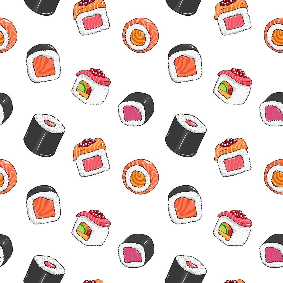 Sushi Background pattern. Vector illustration.