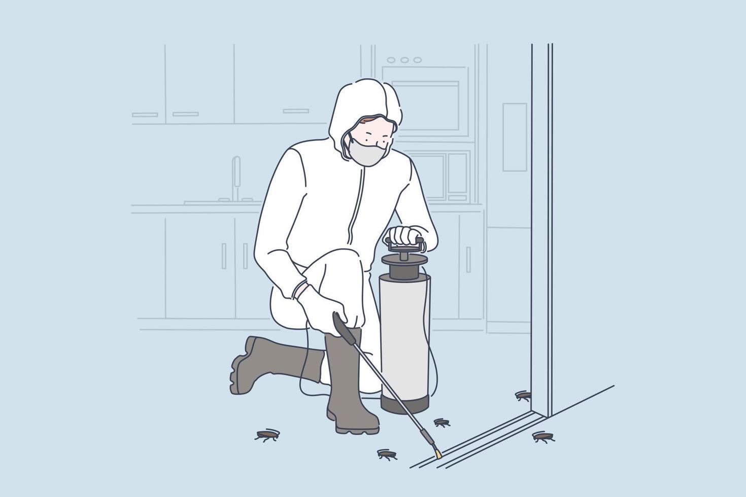 Insects disinfection service concept vector