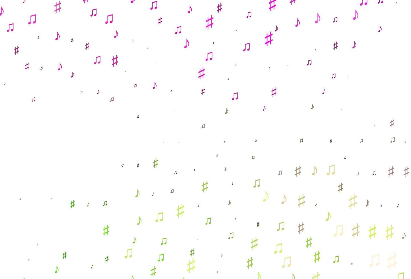 Light Pink, Green vector backdrop with music notes.