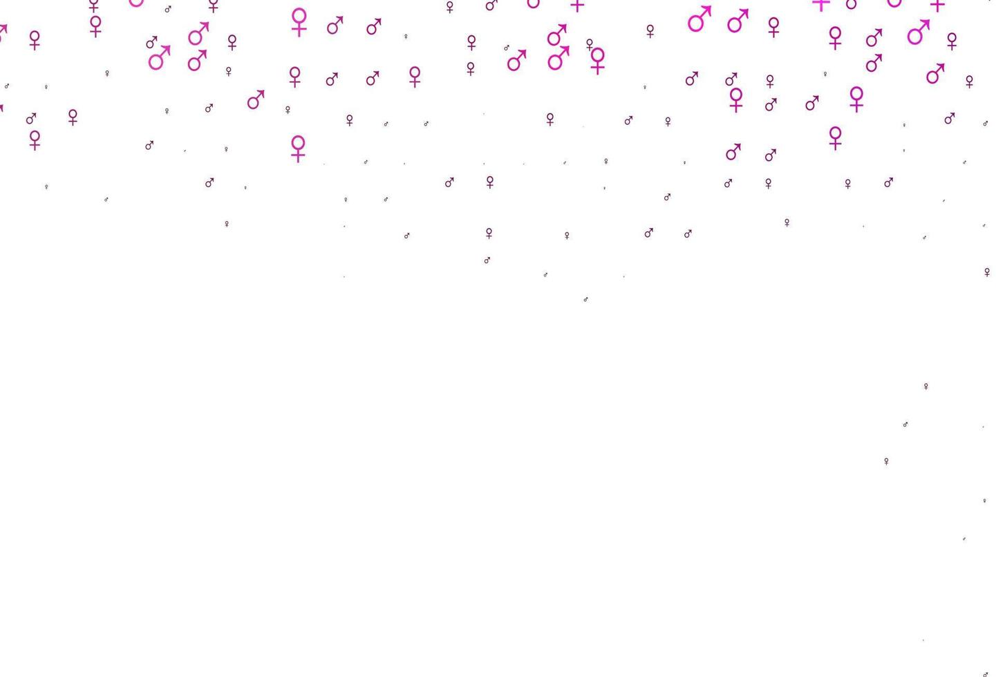 Light pink vector template with man, woman symbols.