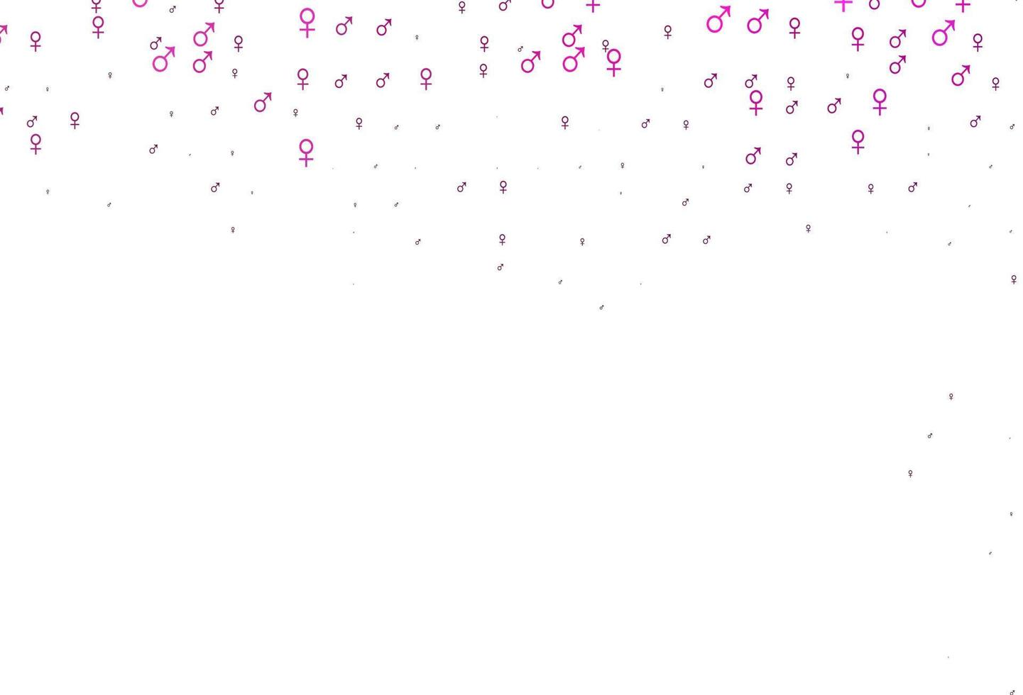 Light pink vector template with man, woman symbols.