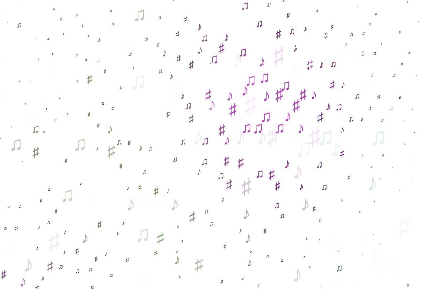 Light Pink, Green vector pattern with music elements.