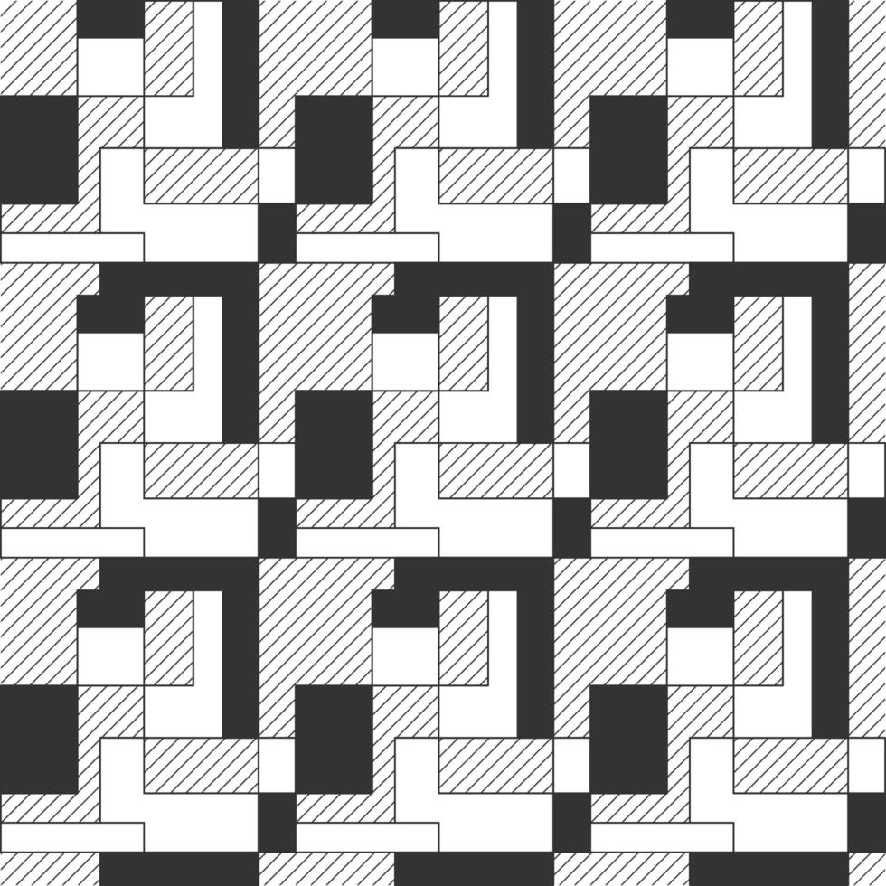 Abstract geometric seamless pattern background on puzzle style vector